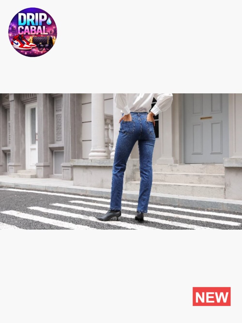 Mid Rise Straight Leg Stretchy Denim Jeans Casual Classic - Picture 7 of 7
